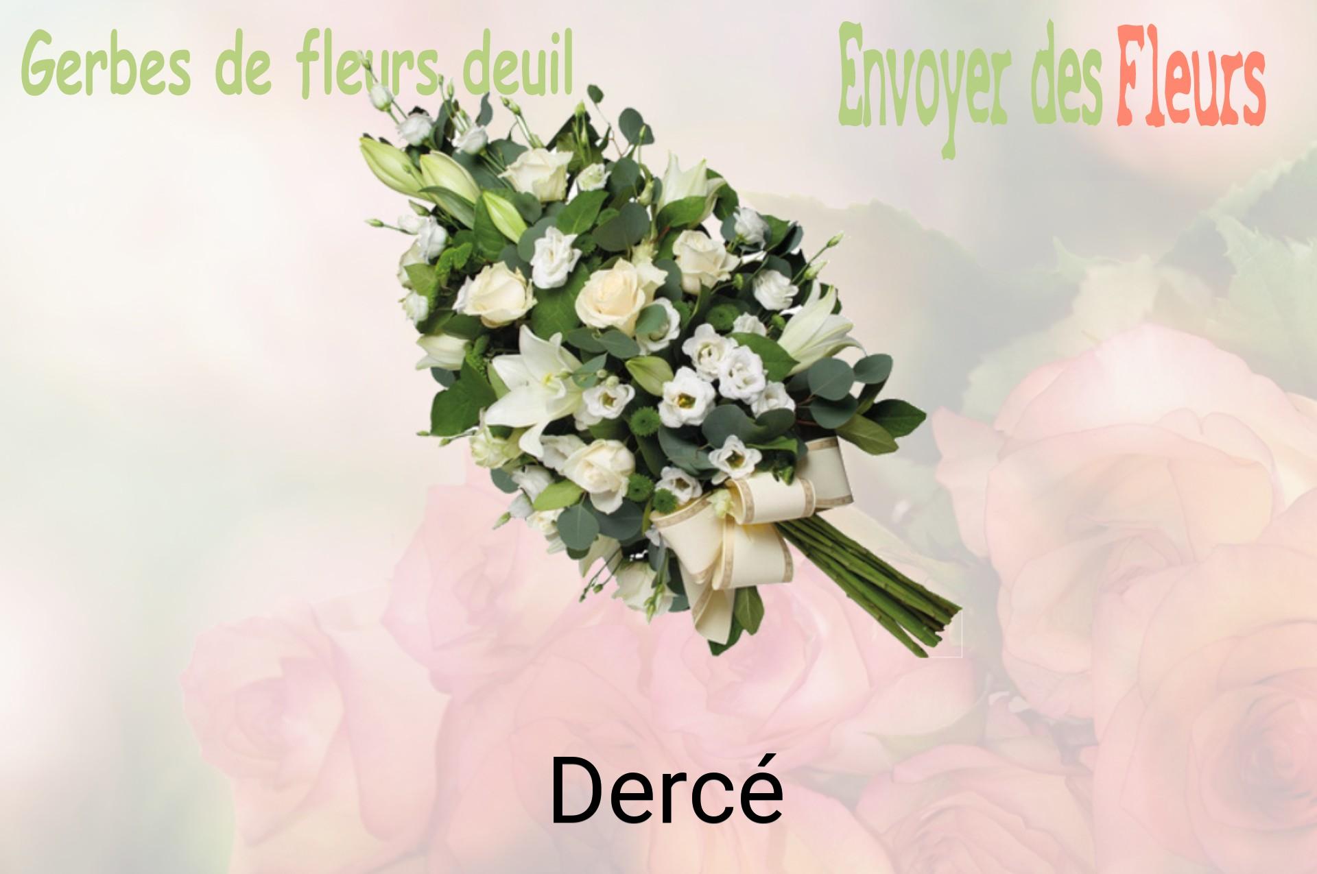 Gerbe de fleurs de deuil livrée à Dercé
